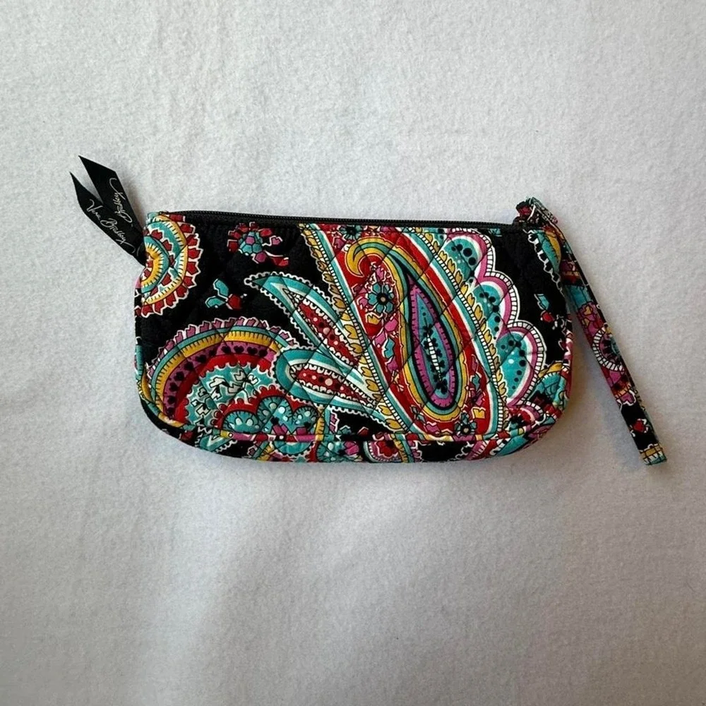Vera Bradley Double Zip Wristlet Parisian Paisley Retired Print Wallet Purse